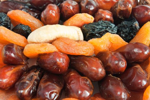 Mix of dry fruit - date, apricot, plum