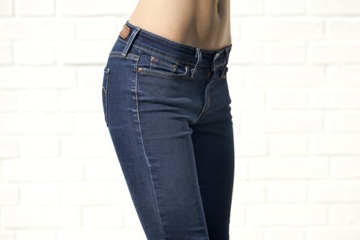 Body part blue female jeans