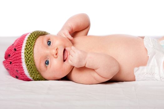 Happy baby infant with hat