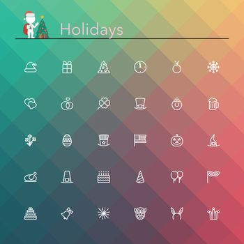 Holidays Line Icons