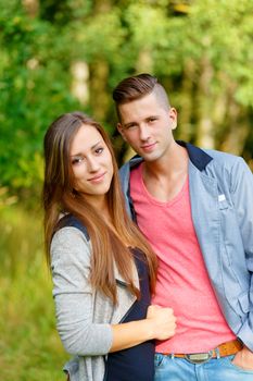 Happy smiling young couple outdoor