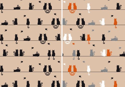 cats seamless pattern, vector