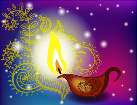  diwali festival with beautiful lamps.