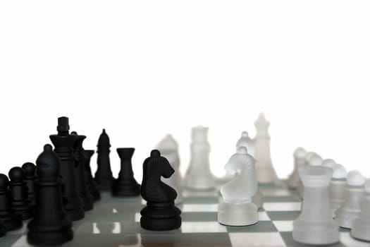 chess pieces isolated against a white background