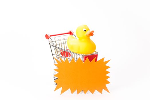 Caddy for shopping with duck