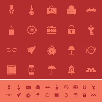 Vintage collection color icons on maroon background