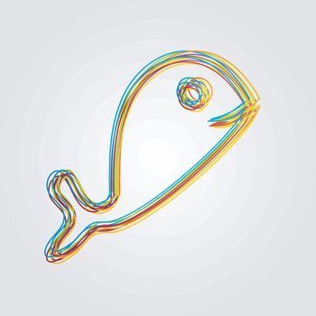 dolphin made from color lines