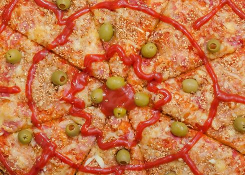 Sliced Pizza Background
