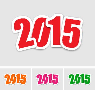 New year 2015 stickers