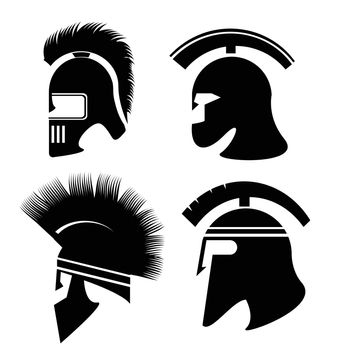 silhouettes of helmet
