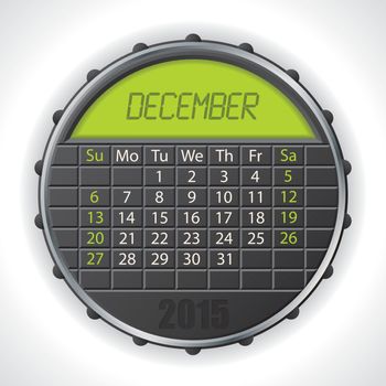 2015 december calendar with lcd display