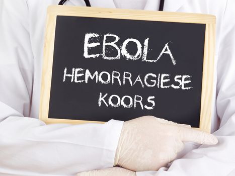 Doctor shows information: Ebola in afrikaans
