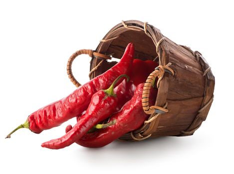 Red pepper in basket