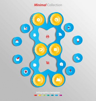 Minimal infographics template easily to be customized