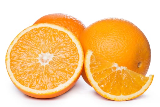 Sliced and whole oranges