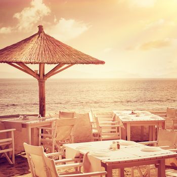 Cozy restaurant on the beach