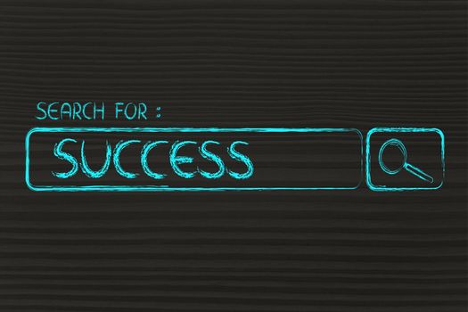 search engine bar, search for success