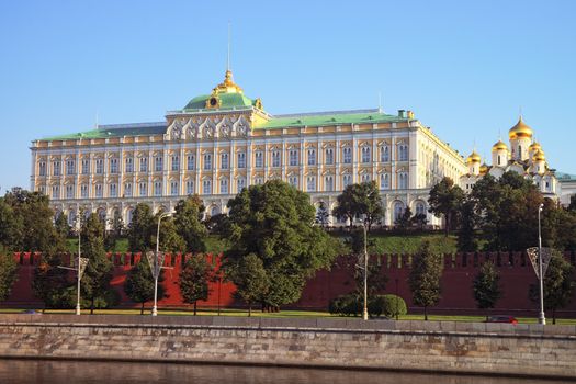 Moscow Grand Kremlin palace and Annunciation Cathedral 