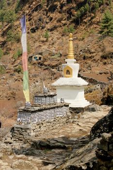 Buddhist stupa in Everest region, Nepal
