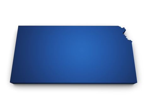 Map Of Kansas 3d Shape