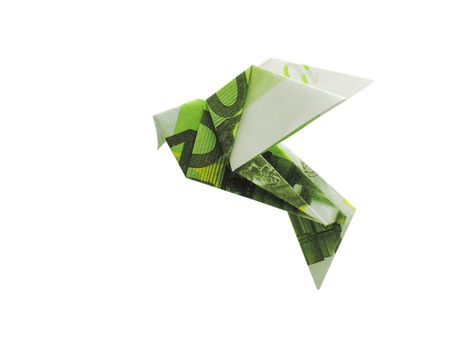 origami birds from 100 euro banknotes