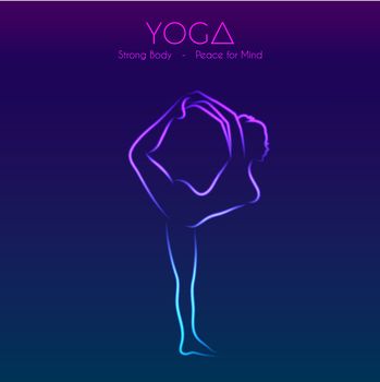 Vector illustration of Yoga pose woman's silhouette