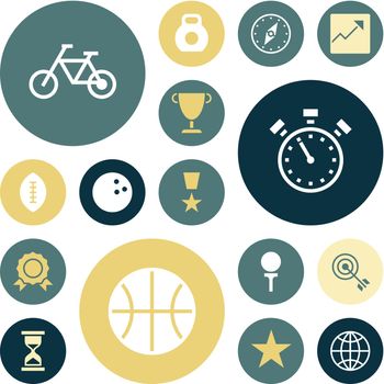 Flat design icons for sport and fitness