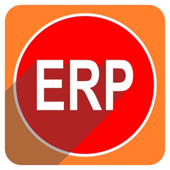 erp red flat icon isolated