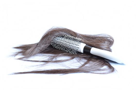 hairbrush with hair background concept hair loss and healthy Hair