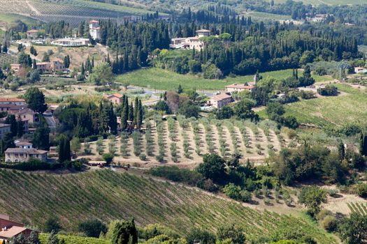 Hills around San Gimignano. Tuscany