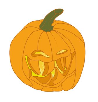 Malicious Halloween pumpkin smiling