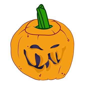 Malicious Halloween pumpkin with smile