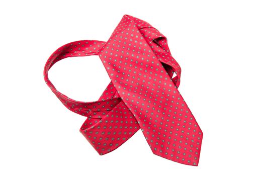 red with green dots business neck tie