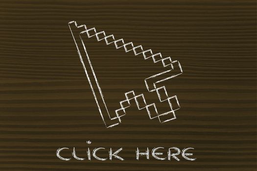 old school design of pixelated cursor