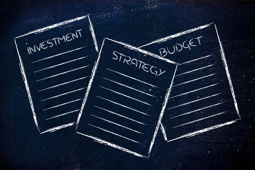 business documents: investment, strategy, budget