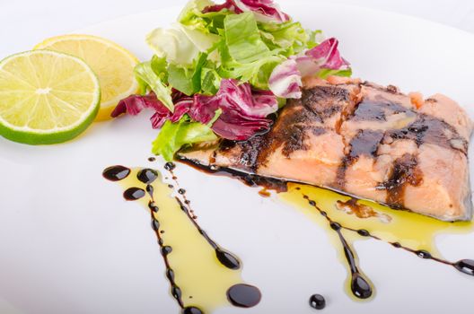 Salmon with a reduction of balsamic vinegar and sugar