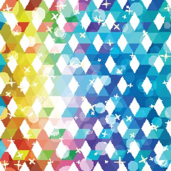 Pattern of geometric shapes. Colorful mosaic backdrop. Geometric retro background