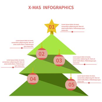 Infographics as a Christmas tree with toys
