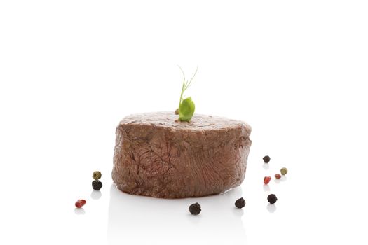 Beefsteak isolated on white background.