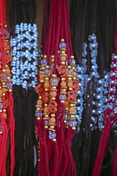 traditional necklaces in a Market