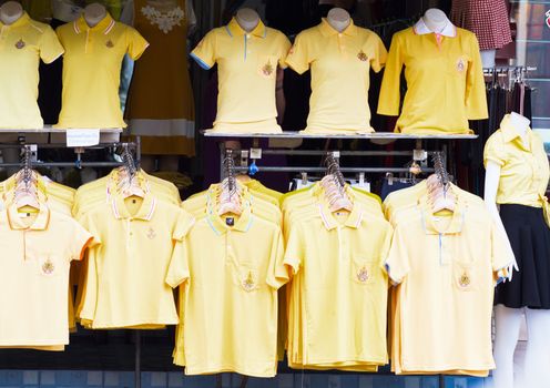 PATTAYA - NOVEMBER 27: Yellow shirts for the 87th birthday of King Bhumibol Adulyadej on December 5th, in Pattaya, Thailand on November 27, 2014.