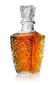Crystal decanter with cognac