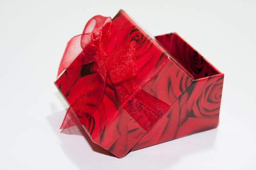 Red gift box on the white background