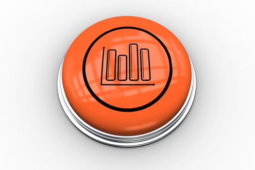 Bar chart graphic on orange button