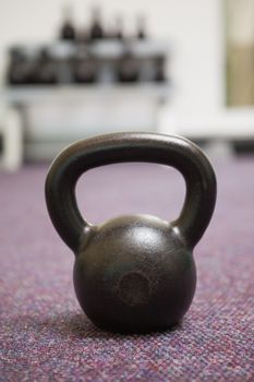 Close up of a kettle bell in gym
