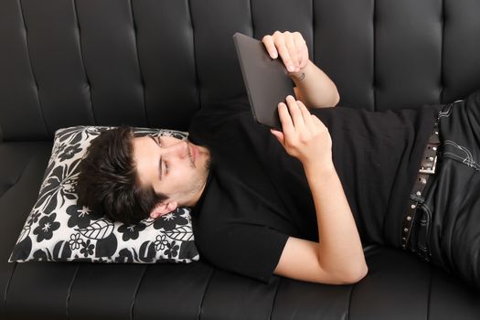 Young man with aTablet PC