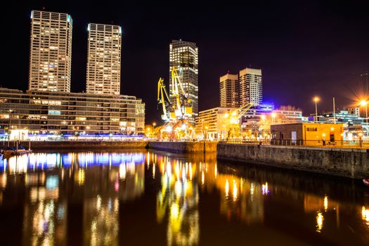 Puerto Madero in Buenos Aires at night		