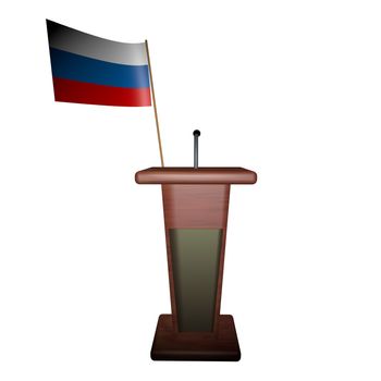 Podium and Russia flag