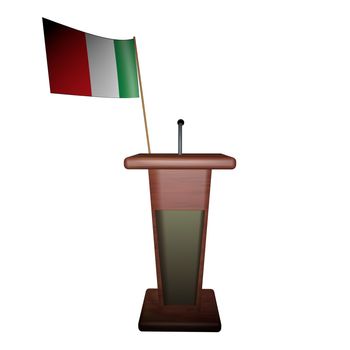 Podium and Italy flag