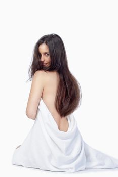 woman in white towel